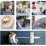 Wouble Reusable Pet Hair Remover Roller — White