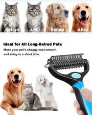 Nepfaivy Double-Sided Dematting & Deshedding Brush — Blue