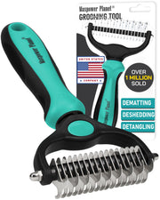 Maxpower Planet Double-Sided Grooming Rake — Turquoise
