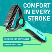 Maxpower Planet Double-Sided Grooming Rake — Turquoise