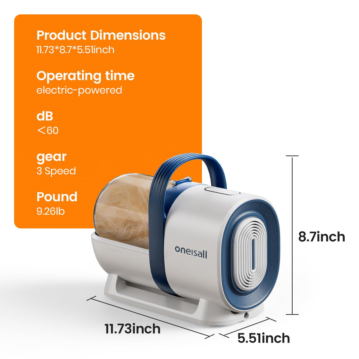oneisall Pet Grooming Vacuum Kit — 7 Tools