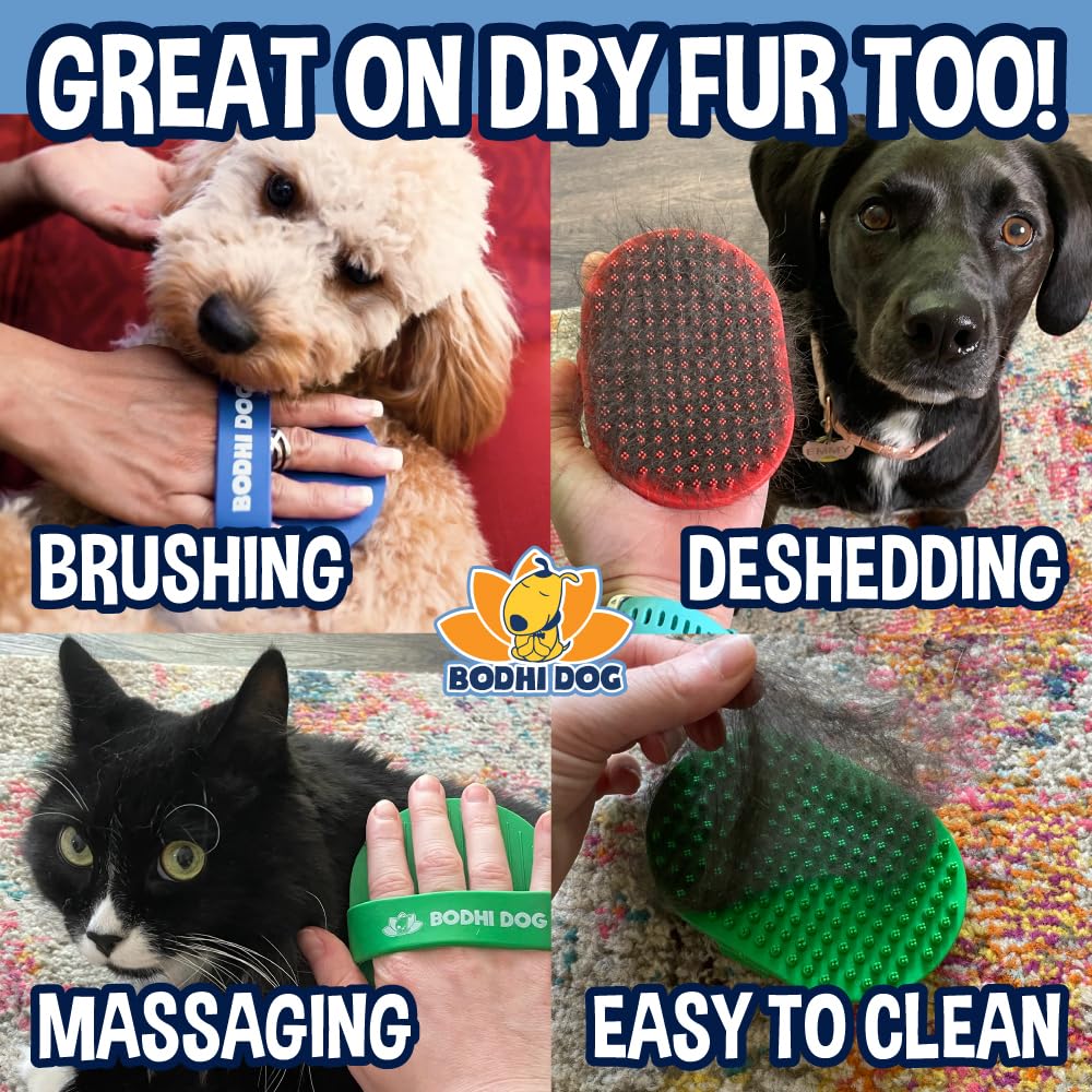 Bodhi Dog Rubber Bath & Grooming Brush — Blue