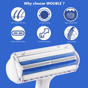 Wouble Reusable Pet Hair Remover Roller — White